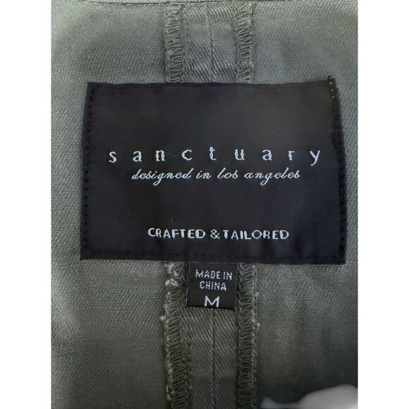 Sanctuary Gray/green Utility Military Style Jacket Drawstring Waist Zip Coat Med - Picture 13 of 13